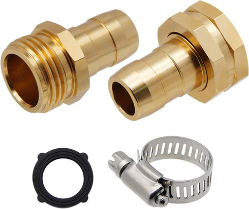 Garden Hose Repair Connector with Clamps, Male and Female Garden Hose Fitting, 2 Set...