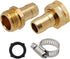 Garden Hose Repair Connector with Clamps, Male and Female Garden Hose Fitting, 2 Set...