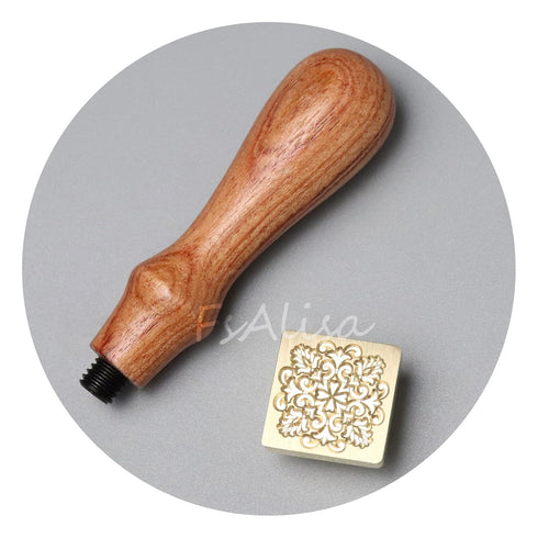 FsAlisa Wax Seal Stamp Sealing Wax Stamp Vintage Removable Brass Head Wooden Handle Great for Embellishment of Cards Envelopes, Wedding Invitation...