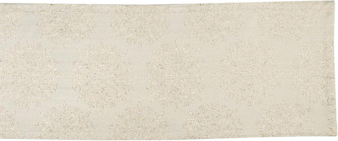 DII Holiday Dining Table Linen Sparkle Metallic Kitchen Décor, Table Runner, 14x72, Jacquard Snowflakes...