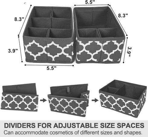 homyfort Small Makeup Storage Organizer Bins,Fabric Dresser Top Organizers and Storage for Vanity Bathroom Countertop,Skincare Organization,Cosmet...