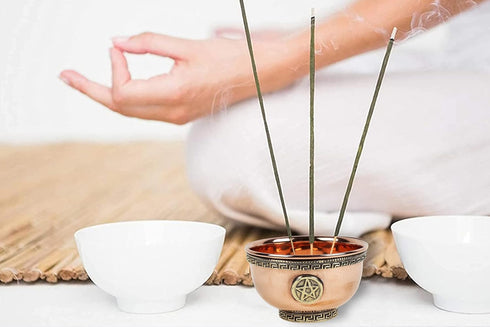 Indian Consigners Small Altar Witchcraft Serving, Offering or Smudging Bowl (Pentagram Bowl)...
