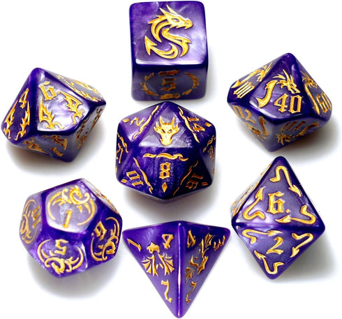 dice Set for Dungeon and Dragons D&D MTG 7-Die RPG Polyhedral Dice?D20 D12 D10 D8 D6 D4 D% (Purple)...