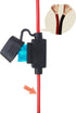 CUZEC 10.5FT/3.2m 16 AWG Extension Cord Eyelet Terminal with Battery Clamp 12V/24V Battery Clip-On for High-Power Inverter and More...
