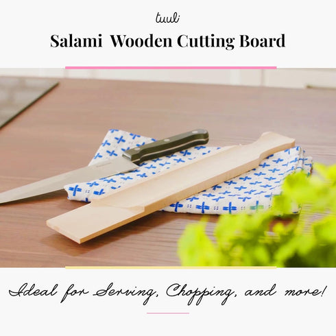 Tuuli Kitchen – Salami Wooden Cutting Board, Specially Designed Beechwood Charcuterie Boards, Cutting Board Coated with Oil, 37 x 5.5 cm...