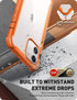 i-Blason Ares Case for iPhone 12, iPhone 12 Pro 6.1 Inch (2020 Release), Dual Layer Rugged Clear Bumper Case with Built-in Screen Protector (Orang...