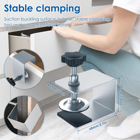 2 Pcs Drawer Front Installation Clamps,Drawer Fixing Clips,Adjustable Stable Furniture Woodworking Jig cabinet installation tools Front Drawer Woo...
