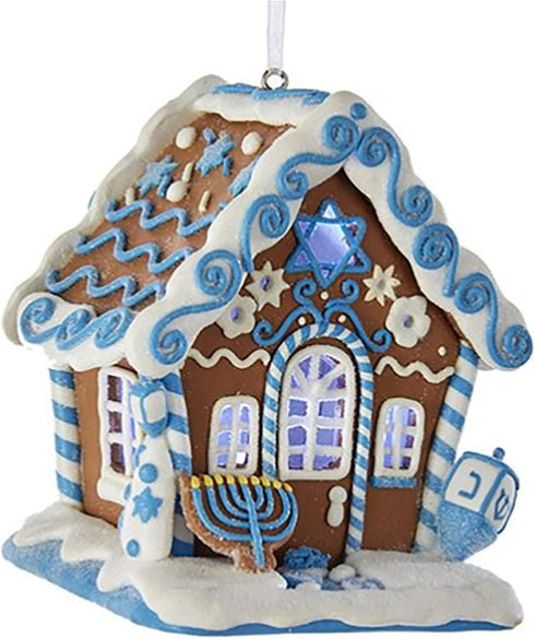 Kurt Adler Gingerbread Led Hanukkah House Ornament...