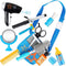 deAO Stylist Hairdresser Barber Salon Role Play Set with Hairdryer, Curling Iron, Belt and Styling Accessories Included – Great Pretend Play Set f...
