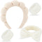 4Pcs Spa Headband for Washing Face Wristband Set Sponge Makeup Skincare Terry Cloth Headband Bubble Soft Get Ready Hairband Women Puffy Padded Hea...