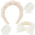 4Pcs Spa Headband for Washing Face Wristband Set Sponge Makeup Skincare Terry Cloth Headband Bubble Soft Get Ready Hairband Women Puffy Padded Hea...