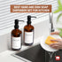 GMISUN Amber Glass Soap Dispenser, 2 Pack Bathroom Hand Soap Dispensers with Stainless Steel Pump, 17 Fl Oz Kitchen Hand and Dish Soap Dispenser S...