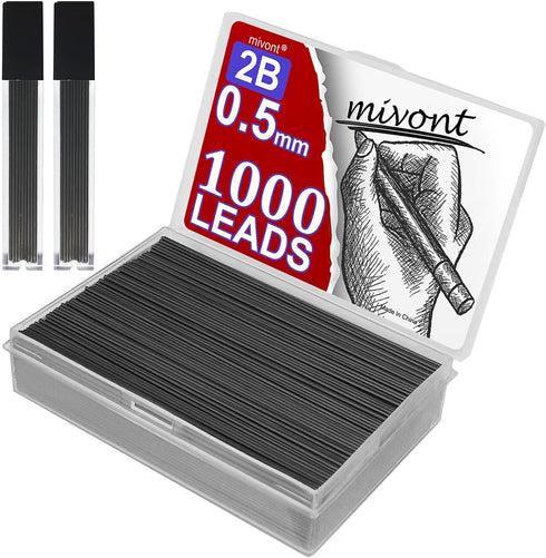 1000 X 0.5mm 0.5 Millimeter Lead Refills for Mechanical Pencils Lead Automatic Pencil Lead Black 2B (0.5mm Long 9cm)...
