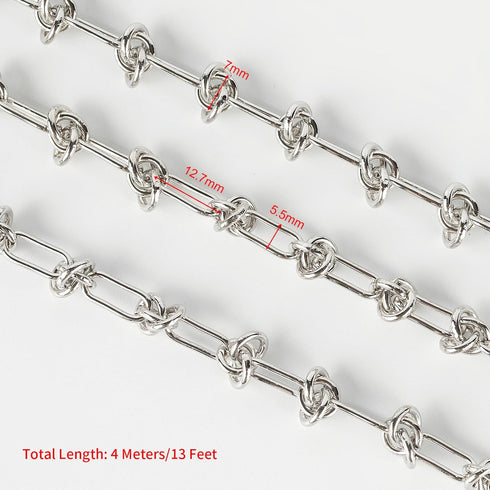 4 Meters Silver Paperclip Chains with Buckles Metal Iron Jewelry Chain for Jewelry Making Stylish Heavy Necklace Bracelet DIY Chains Bulk...