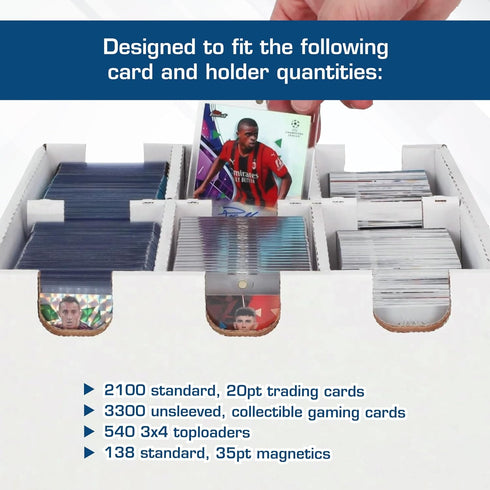 BCW 6 Cell Cargo Card Storage Box - 3x2 | Trading Card Storage Box | Fits Toploaders, Magnetics, and More | Holds 2100 Standard, 20pt Cards, Inclu...