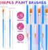 Paint Brushes Set for Acrylic Painting, 50 Pcs Flat and 50 Pcs Round Art Paint Brushes Acrylic Paint Brush, Paint Brushes for Kids Adults Oil Wate...