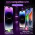 Uyiton Privacy Screen Protector for iPhone 14 Pro Max - Anti-Spy, Anti-Blue Light, HD Full Coverage Tempered Glass with Frame, Purple......