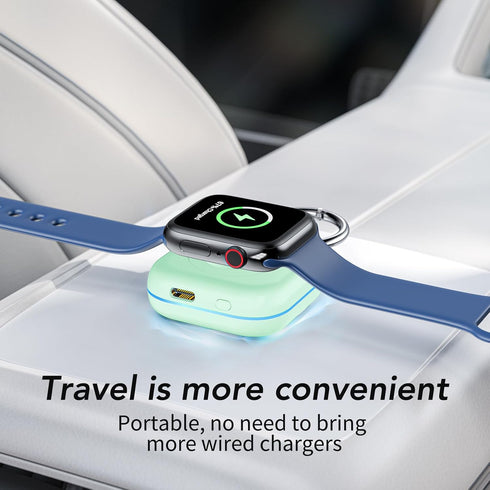 HUOTO for Portable Apple Watch Charger, Mini Purse Keychain 1200mAh iWatch Charger Power Bank Wireless Battery Pack Travel Smart Watch Charger for...