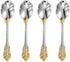 KEAWELL 6" Tea Spoons Set of 4, Coffee Espresso Demitasse Vintage Tea Spoon, 18/10 Stainless Steel, Gold Accent...