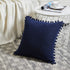 Fancy Homi Pack of 2 Corduroy Soft Decorative Throw Pillow Covers with Pom-poms, Solid Square Cushion Case Pillow Cases Set for Couch Sofa Bedroom...