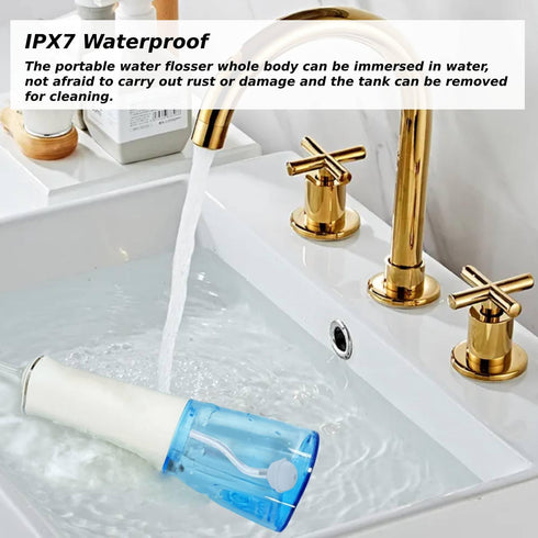 Water Dental Flosser Teeth Pick, Portable Dental Oral Irrigator, Power Dental Flosser for Teeth, Waterproof Electric Dental Flosser, 280mL/9.5oz W...