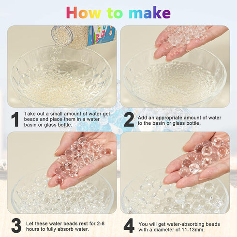 ZTML MS 16000 Pieces Clear Water Gel Jelly Beads, Vase Filler Beads, Non Toxic Water Beads for Soilless Planting, Wedding Centerpiece, Floral Arra...