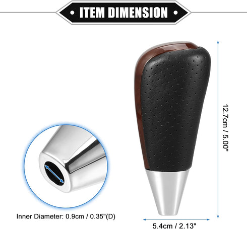 Automatic Gear Shift Knob Compatible for Toyota Land Cruiser 2003-2021, Durable Faux Leather Plastic Black Brown Drilled Grain Pattern...