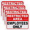 4 Pcs Restricted Area Employees Only Sign 10 x 7 Inches Do Not Enter Sign with 4 Pre Drilled Holes Reflective Warning Signs Rust Free Easy to Moun...