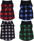 4 Pieces Buffalo Plaid Dog Sweaters with Leash Ring Soft Fleece Vest Dog Pullover Warm Jacket Pet Dog Clothes Winter Dog Outfits for Small Puppy C...