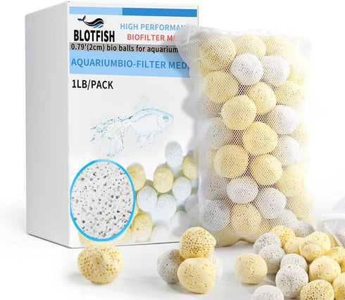 Aquarium Filter Media 0.8 Inch Ceramic Bio Balls 1 LB with Mesh Bag for Freshwater Aquarium, Marineland Aquarium Pond Filter...