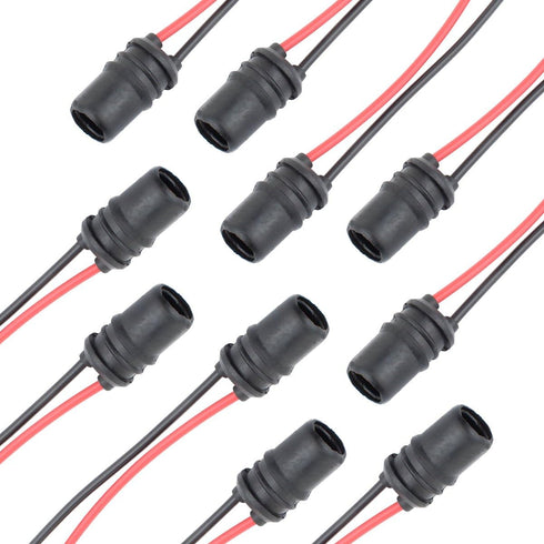 TOMALL 10pcs T10 194 Round Pre-Wired Female Socket for Bulbs Replacement...