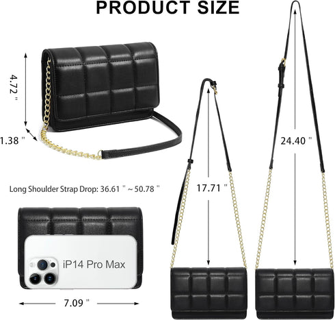 KUKOO Small Crossbody Bag for Women Cell Phone Wallet Purse Clutch Handbags with Credit Card Slots...