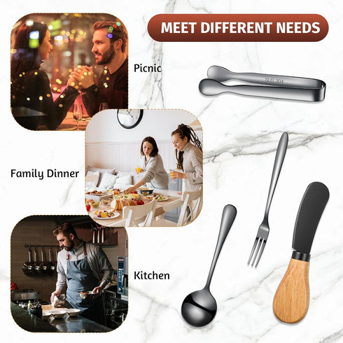 Cheese Butter Spreader Knives Set Charcuterie Accessories Stainless Steel Spreader Knives with Wooden Handles Charcuterie Boards Utensils Mini Ser...