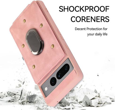 Asuwish Phone Case for Google Pixel 7 Pro 5G Wallet Cover with Tempered Glass Screen Protector and Ring Credit Card Holder Leather Cell Accessorie...