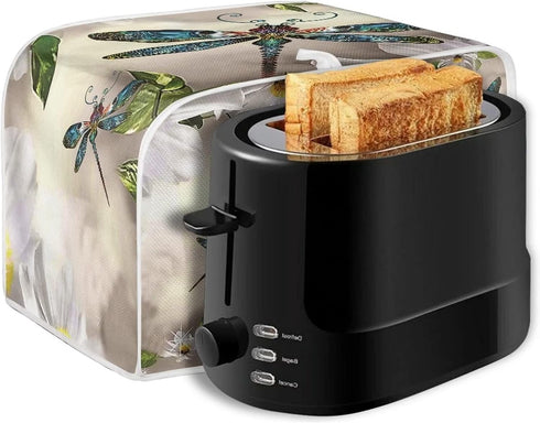 Dragonfly Bread Toaster Cover 4 Slice, Daisy Anti-Sputtering Bread Maker Cover Bakeware Protector, Washable Decorative Toaster Covers for Kitchen,...