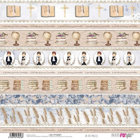 Papers For You - Scrapbooking Paper Kit in Portuguese | Collection "A Magical Day Redheaded Boy" | Includes 10 Double Sided Papers with Different ...