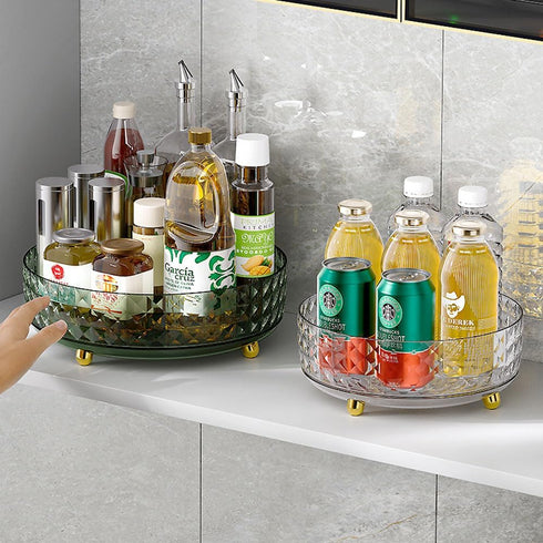 Non Skid Lazy Susan Turntable, 1 Tier Non Skid Spice Rack Turntable, 9 Inch Spinning Organizer, 360 Degree Rotating Seasoning Organizer for Kitche...