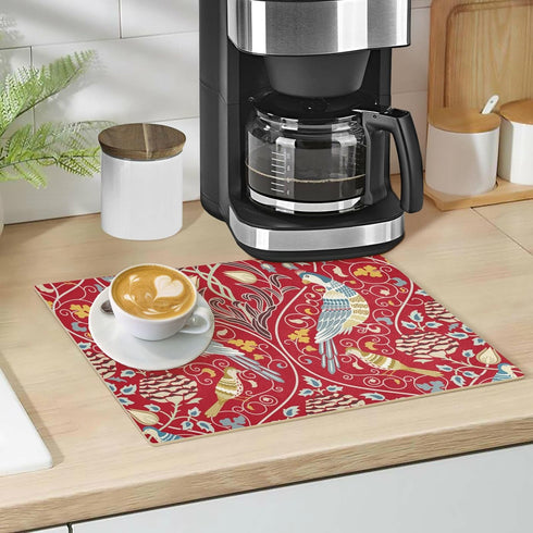 Coffee Mat Coffee Bar Mat Coffee Maker Mat for Countertops Coffee Machine Mat Leather Absorbent Drying Mat for Kitchen Counter Coffee Bar Accessor...
