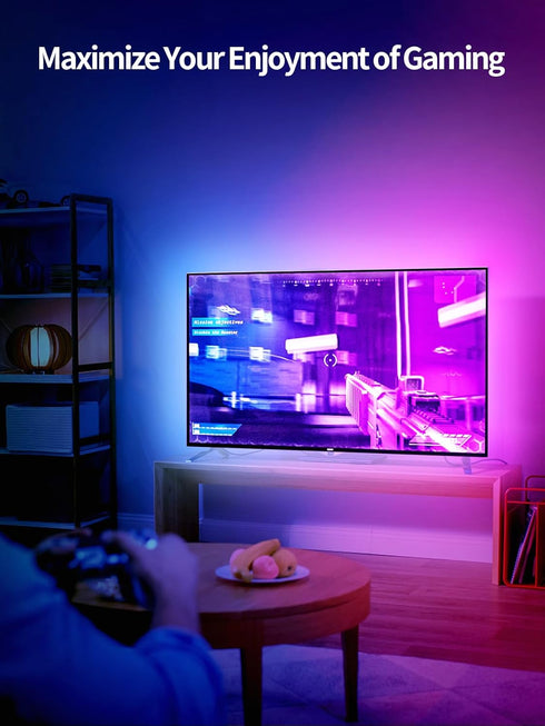 LED Lights for TV, 16.4ft TV LED Backlights for 50-75in, RGB TV LED Lights with Music Sync Bluetooth APP and Remote Control TV Lights Strip USB Po...