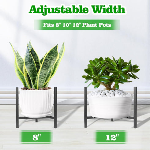 Airpark Plant Stand Indoor Adjustable, Metal Modern Plant Stand, Heavy Duty Stable Plant Pot Flower Holder Indoor Outdoor Corner, Fit 8 9 10 11 12...