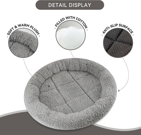 PETLESO Cat Bed for Indoor Cats, Round Cat Bed for Curl Sleep Basic Pet Mat Wahable Bed for Small Puppy Cats Rabbit, Medium...