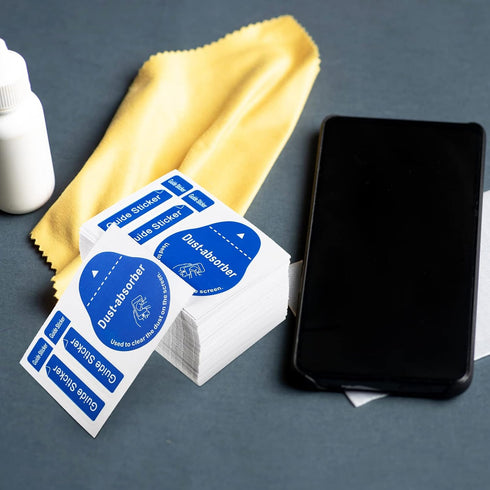 200pcs Glass Dusting Dedust Tempered Absorber Phone Removal Sticker/Laptop Computer Guide Touch Blue Cell Duster/Sticker, Sticker Cleaning Camera ...