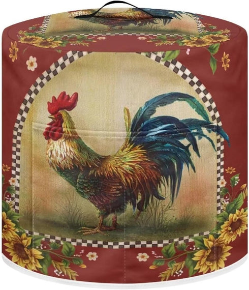 Sunflower Rooster Kitchen Pressure Cooker Protector, Dust Cover for Small Appliances with Handles & Pockets, Lightweight Air Fryer Cover, Kitchen ...