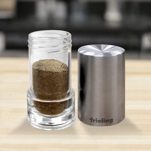 Frieling USA Sylva Salt or Pepper Shaker Acrylic, 3.3" x 1.7", Clear/Stainless Steel...