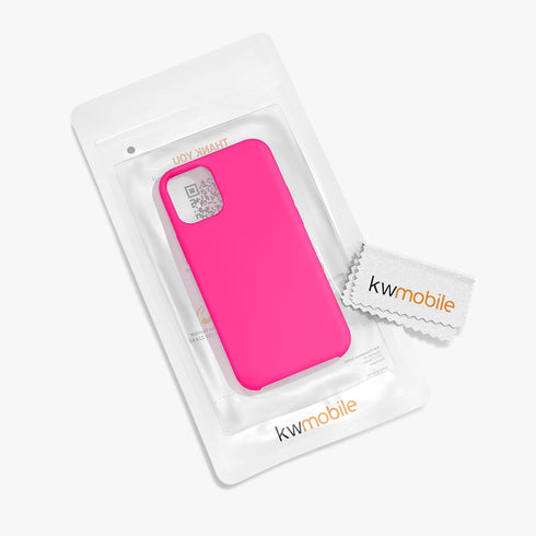 kwmobile Case Compatible with Apple iPhone 12 mini Case - TPU Silicone Phone Cover with Soft Finish - Neon Pink...