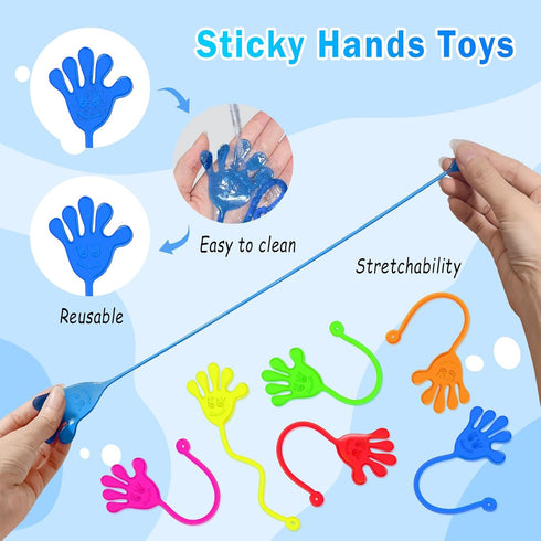 48PCS Sticky Hands Bulk Party Favors for Kids 4-8 8-12 Stretchy Sticky Hand Fidget Toys Goodie Bag Stuffers Treasure Box Toys for Classroom Prizes...