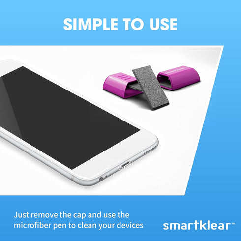 SmartKlear Smart Phone Screen Cleaner - for iPhones, Androids, and More - Cleaner with Carbon Microfiber Tech - Injected Purple - 1 Count...