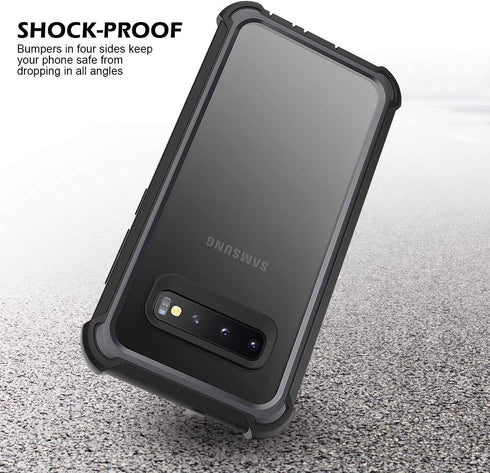 Dexnor Compatible Samsung Galaxy S10 Case 6.1 inch, Heavy Duty Protection Hard Back Defender Protector Protective Shockproof Bumper Cover Purple P...