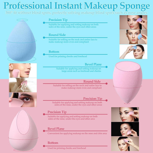 14 Pcs Makeup Sponge Set,Beauty Sponges Blender with 4 Pcs Powder Puff and 4 Pcs Mini Make up Sponges Birthday Gift,Mother's Day Gift for Women Li...