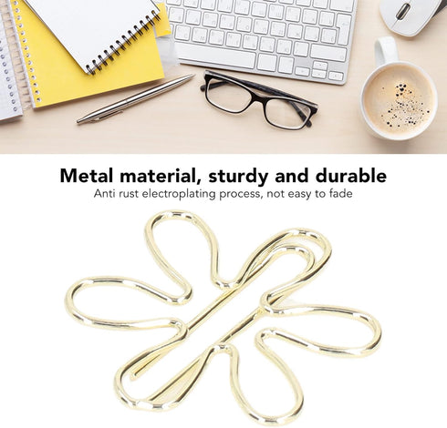 Cute Paper Clips, 100pcs Funny Planner Clips Innovative Cute Design Anti Rust Electroplating Process Gold Paper Clips Paperclip Bookmark for Offic...